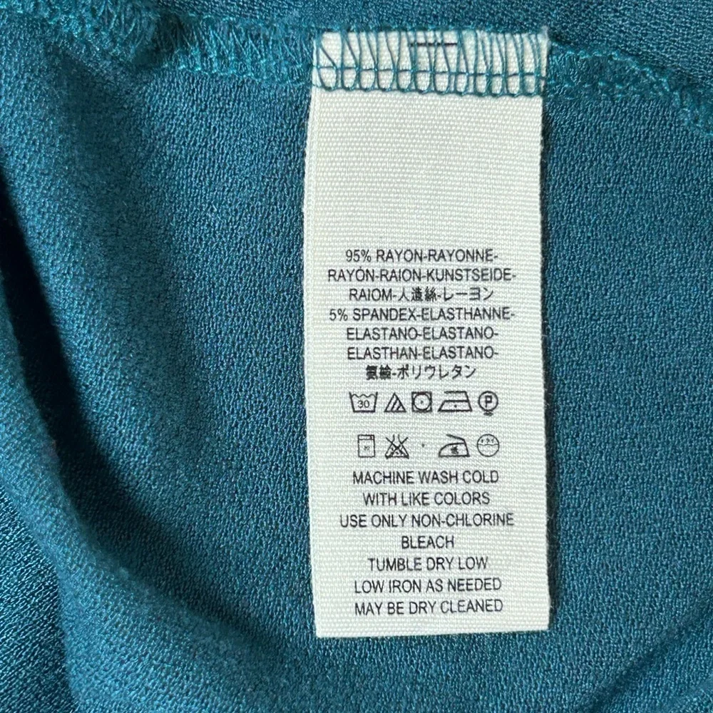 Free People Teal Tie-Front long sleeve peplum top size small
